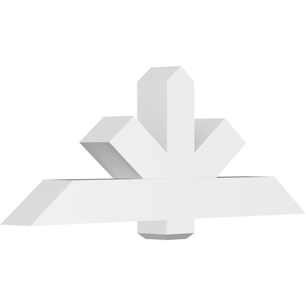 Ekena Millwork Kennewick Architectural Grade PVC Gable Bracket, 60"W x 22 1/2"H x 6"D x 6"F, 9/12 Pitch GBP060X23X0606KEN00 - main